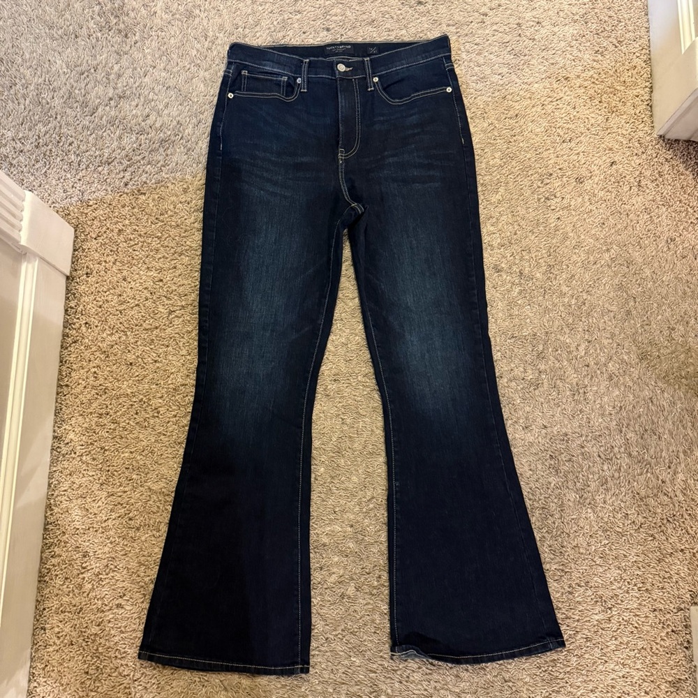 Lucky Brand Womens Jean Stevie High Rise Flare Size 12/31 Dark Wash